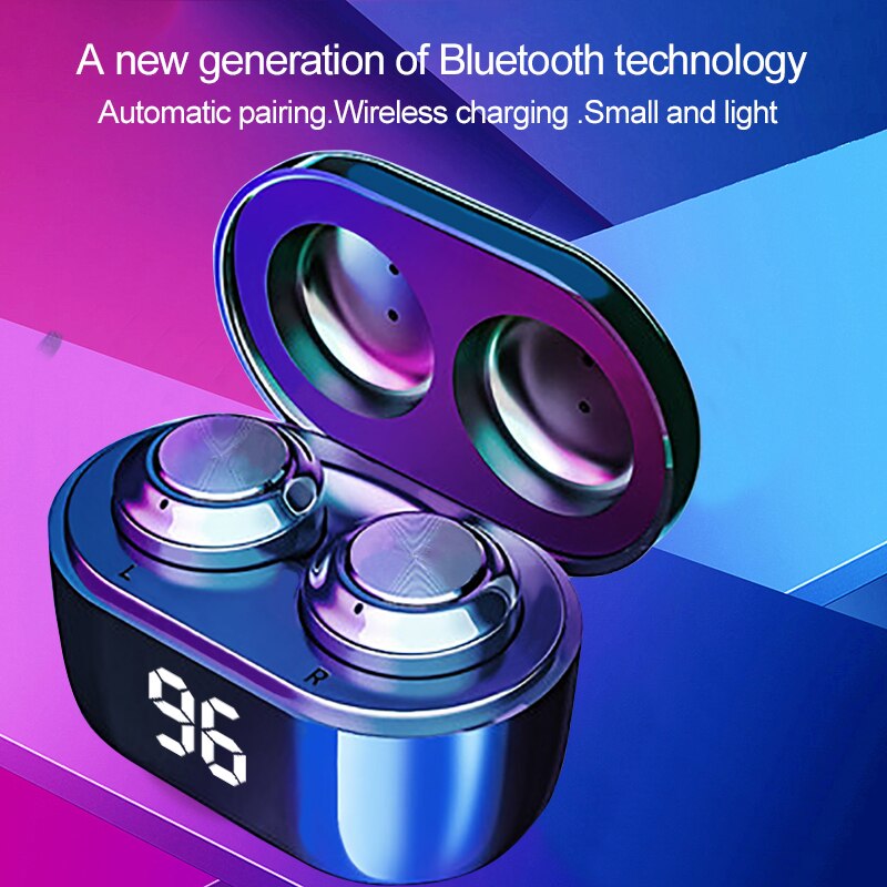 Immersive Subwoofer IPX5 Bluetooth Drahtlose Kopfhörer Hallo-fi Stereo Wasserdicht Musik Kopfhörer mit LED-anzeige und Ladung Kasten