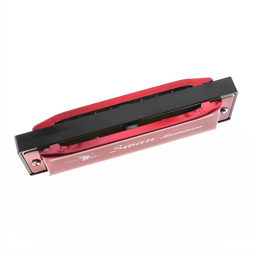 Harmonica 10 Holes Red Harmonica Diatonic Blues Harp Mouth Organ Reed Musical Instrument Stainless Steel for Beginner