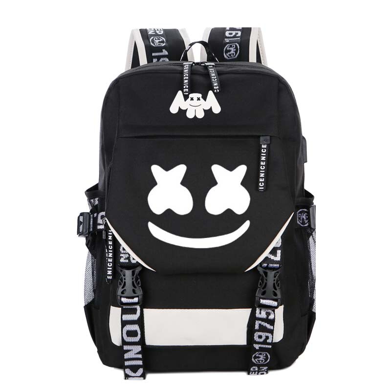 DJ Marshmellow Backpack multifunction backpack for teenagers Men women's Student School Bags travel Luminous Bag Laptop Bag: style1