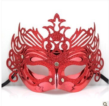 Bloemen Keizerskroon Phantom Venetiaanse Eye Masker Maskerade Vrouwen Prinses Kroon Filigraan Bruiloft Masker: Rood