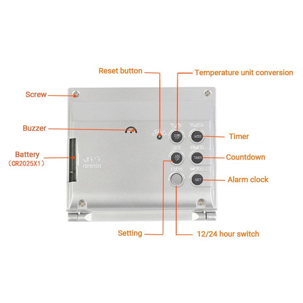 Vouwen Lcd Digitale Wekker Bureau Tafel Thermometer Weerstation Desk Temperatuur Reizen Ectronic Mini Wekker