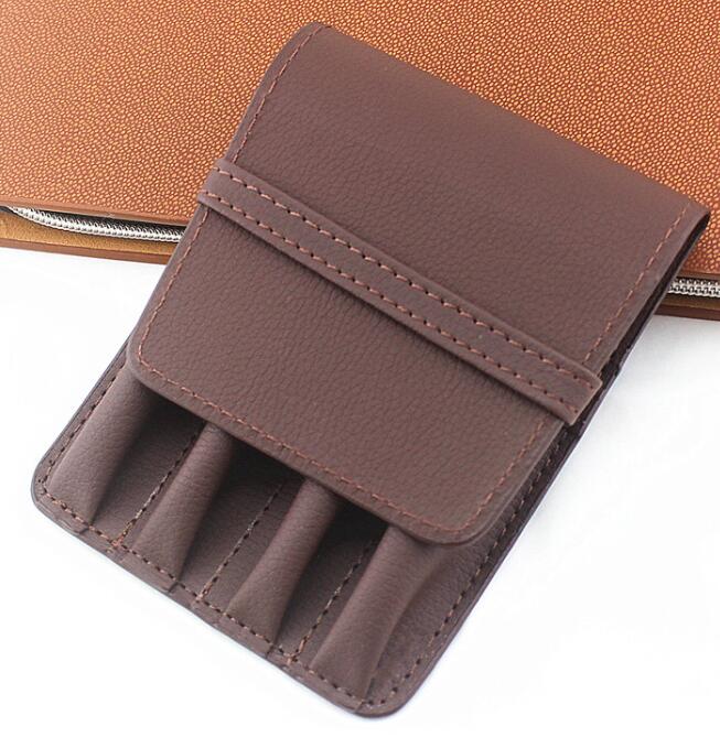 Estojo de couro feito à mão, bolsa para lápis, caneta esferográfica, estojo vintage, bolsa para 4 canetas: W