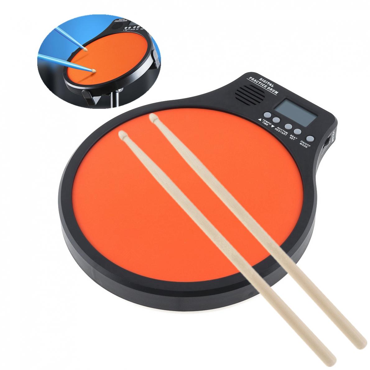 8 Inch Digitale Elektronische Domme Drumpad Met Drumsticks Detectie Digitale Metronoom Praktijk Drum 3 In 1 Voor Jazz Drums oefening
