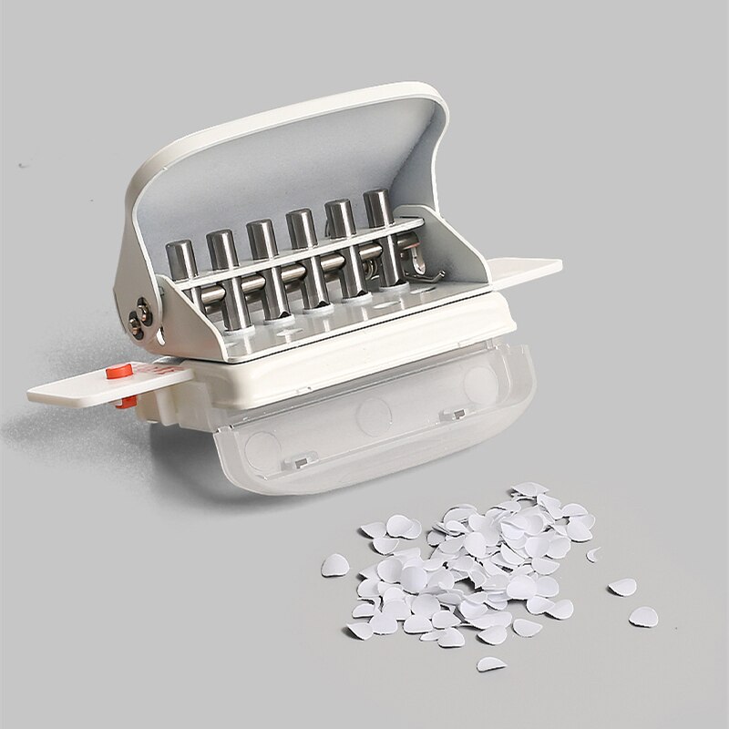 KW-trio 6-Hole Paper Punch Handheld Metal Hole Puncher Capacity 6mm for A4 A5 B5 for Notebook Scrapbook Diary Binding 99H9