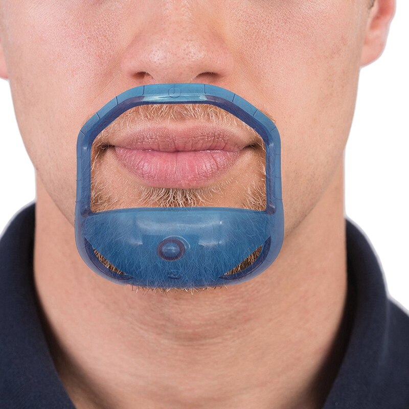 5 Stks/set Symmetrische Cut Sik Hals Lijn Snor Grooming Baard Styling Care Baard Vormgeven Scheren Gereedschap-Clear Blue: Default Title