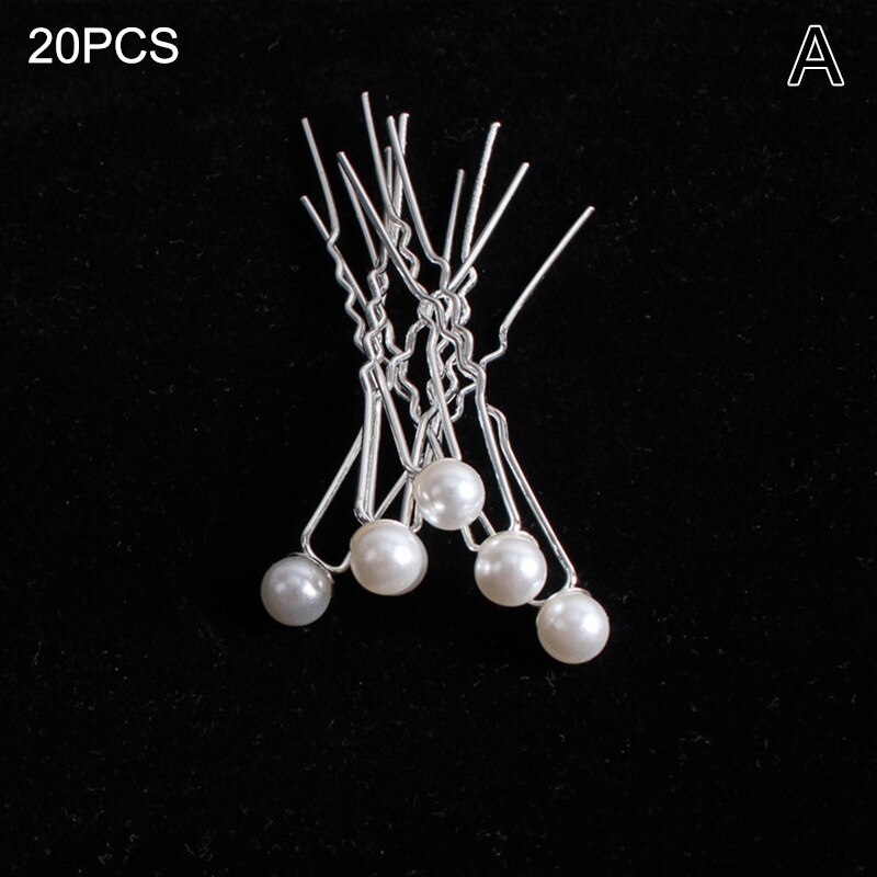 20Pcs Pearl Hair Pins - U Shape Bridal Hair Sticks - Women's Hair Jewelry Accessories: S
