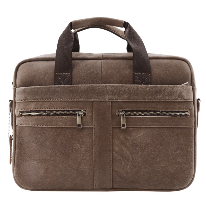 Aktetassen herentas pu leer multifunctionele messenger bags laptoptas leren aktetas: Matbruin