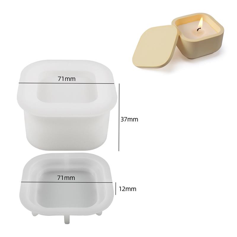 Candle Jar Molds, Silicone Concrete Molds for Candle Holder with Lids, Candle Cup Cement Molds for Candle Making Supplies: Burgundy