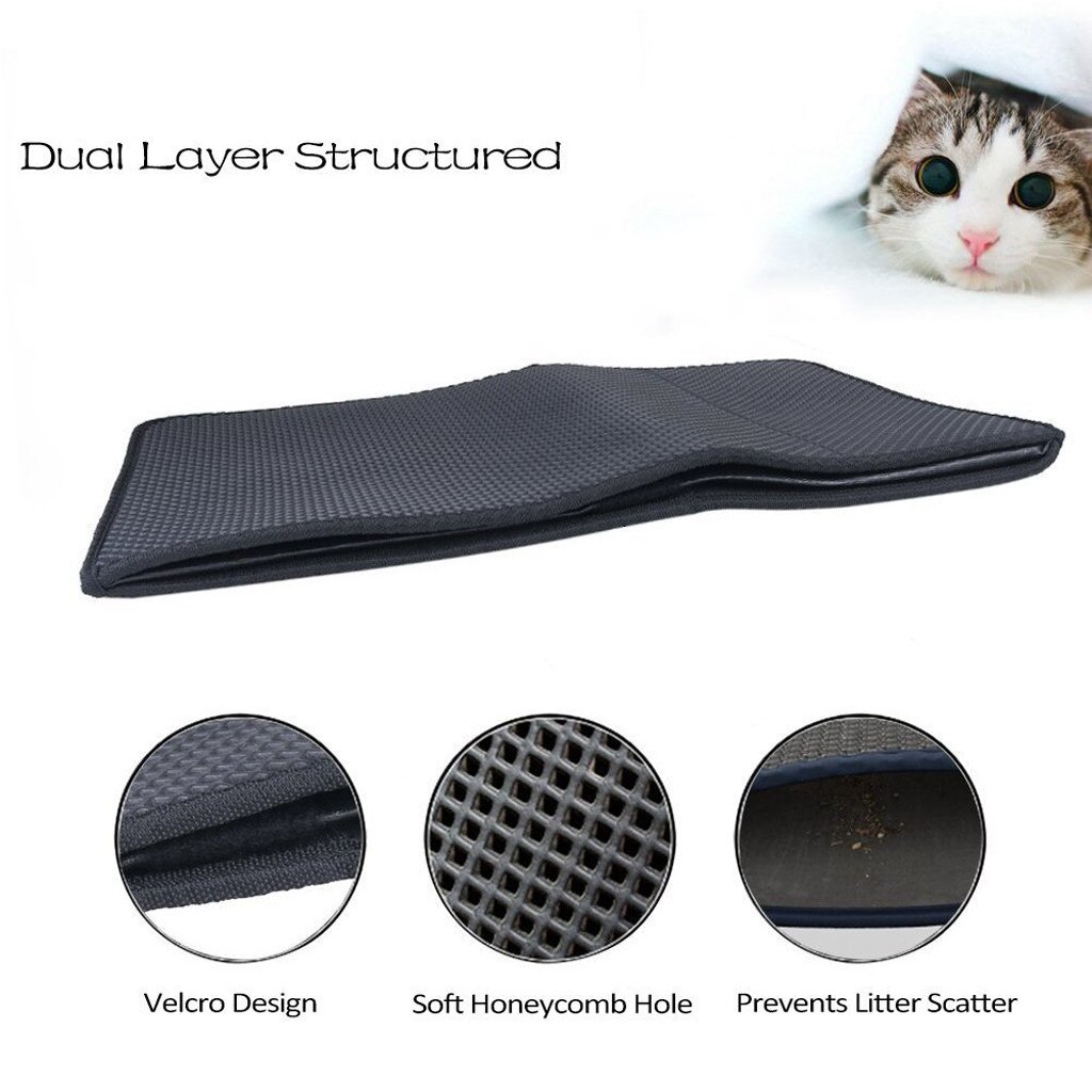Double Layer Litter Cat Bed Pads Pet Cat Litter Mat Trapping Pets Litter Box Mat Pet Product Bed For Cats House Clean Mat #T2G