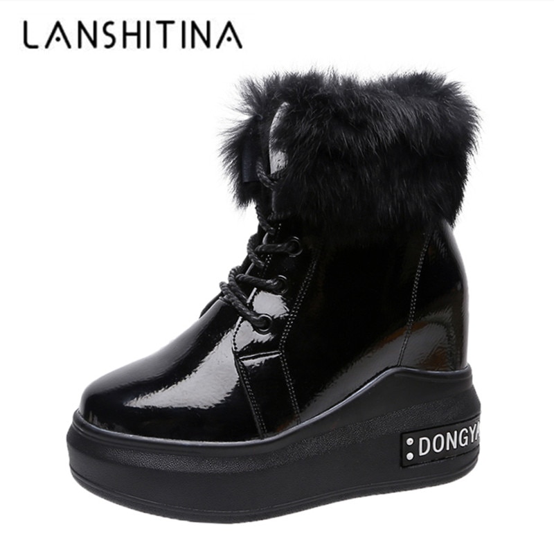 Vrouwen Mode Warme Winter Snowboots Stijlvolle Enkellaarsjes Wedge Platform 10.5Cm Hoge Hakken Laarzen Vrouw Herfst sneakers