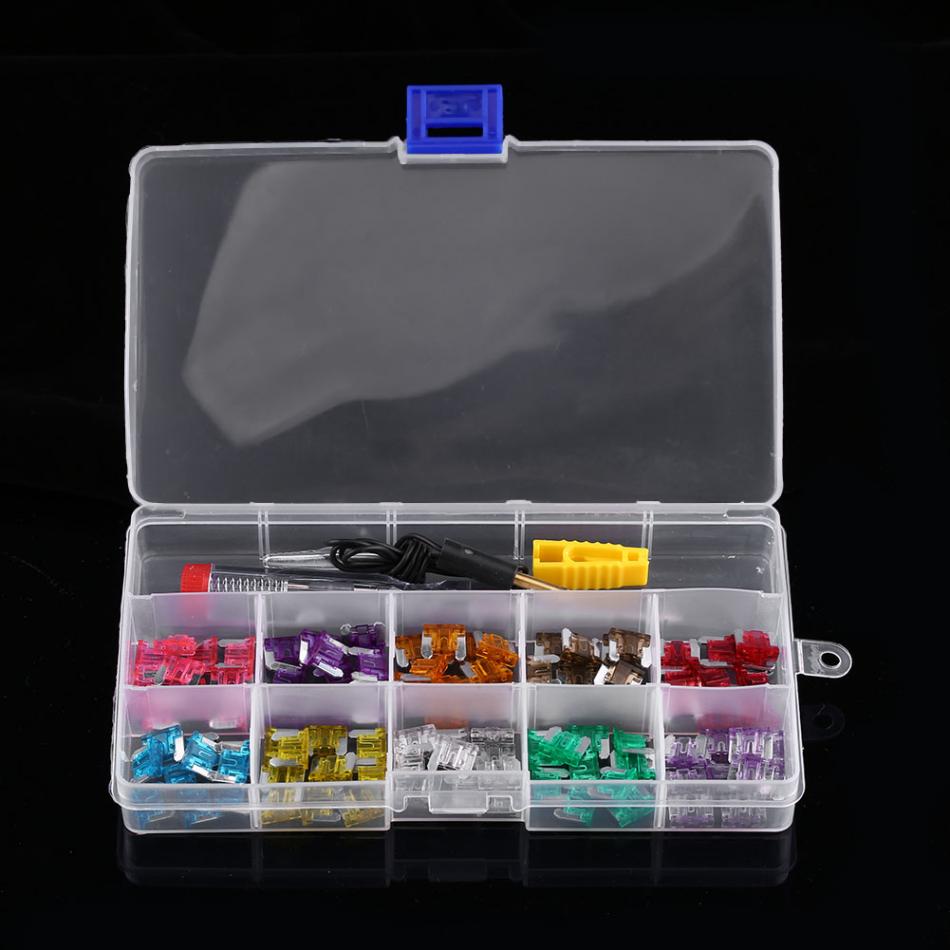 2A-35A Assortment Mini Blade Fuse + + Test pen Assortment Micro Set Kit For Car Auto Truck 100Pcs/Set