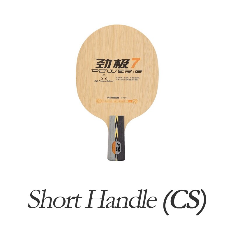 Originele Dhs Power G 7 Tafeltennis Blade (7 Ply Hout) PG7 PG-7 Pg POWER-G 7 Racket Ping Pong Bat Paddle: Short handle CS