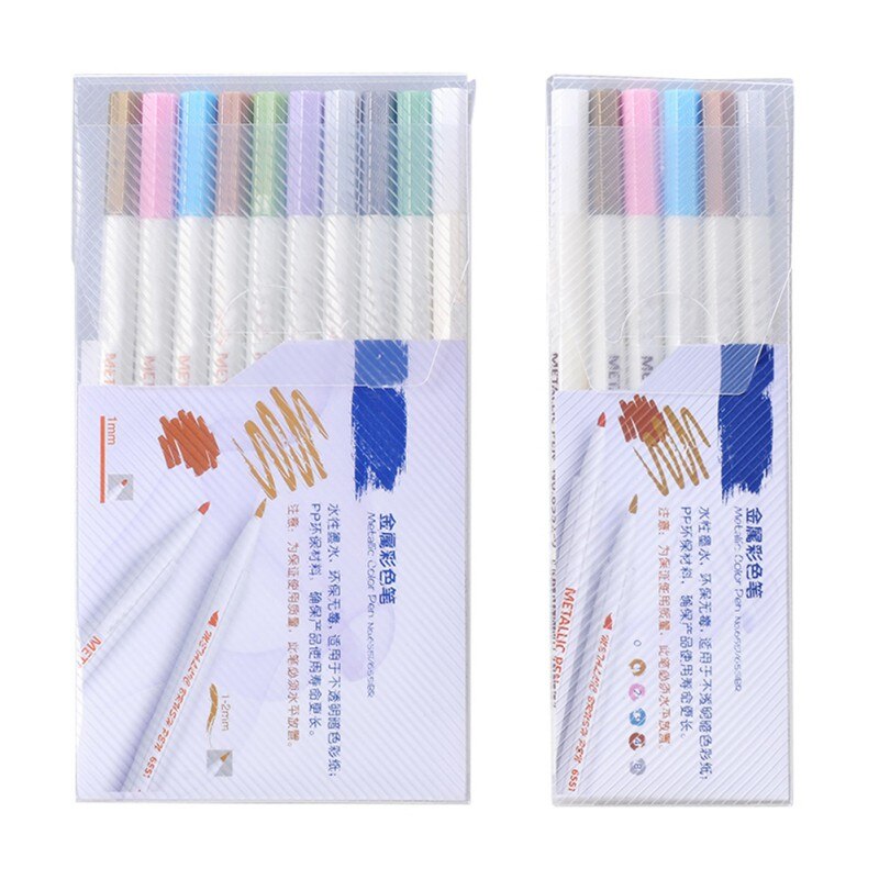Marqueurs métalliques ensemble de stylos pour Scrapbooking bricolage Album Photo carte faisant calligraphie Doodling liquide-encre pointe ronde