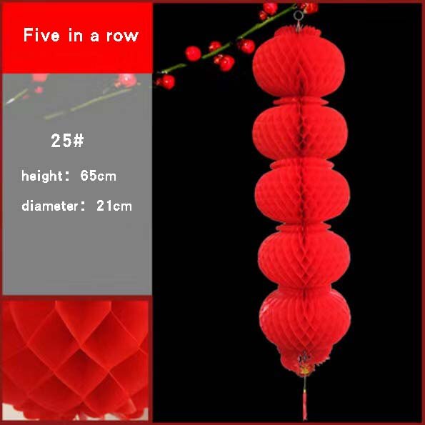 Chinese Year Decoration Party Outdoor Lantern Wedding Waterproof Red Plastic Paper Lanterns Traditional Festival Home Decor: 4pcs-25-5