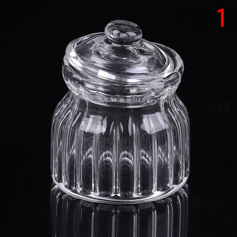 Dockhus miniatyr glas godis burk simulering godis flaska modell leksak 1/12 skala låtsas leksak för hem kök dekor