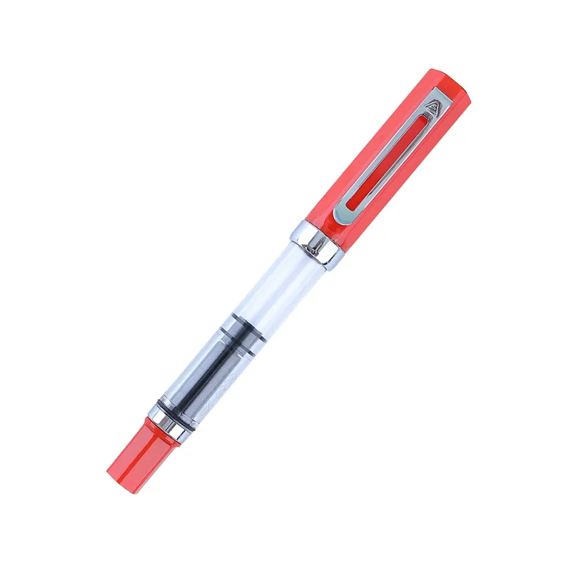Lanbitou 3059 pluma estilográfica de pistón pluma de tinta de plástico EF/F punta Clip plateado negocios PK JINHAO papelería suministros escolares de oficina: Azul / B