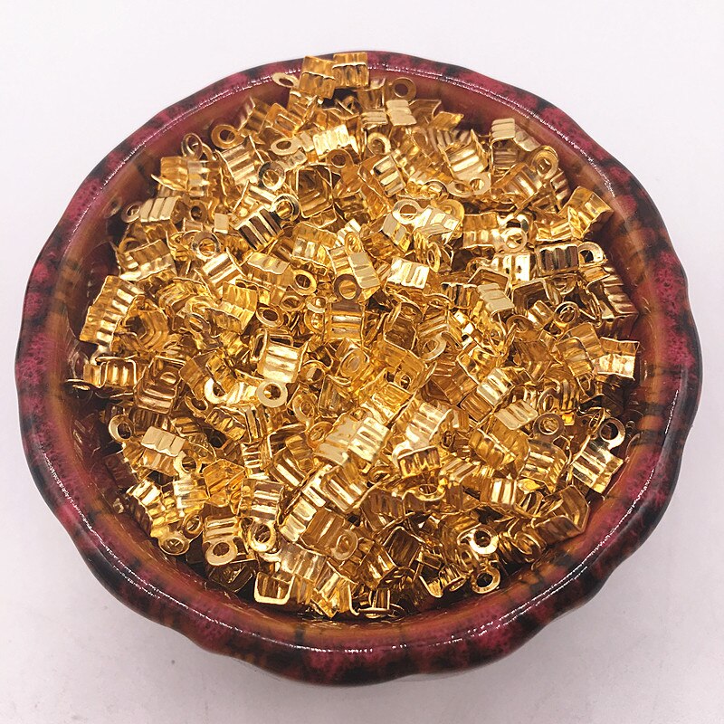 200pcs/lot Cords Crimp End Caps End Clasps Beads For Jewelry Making Bracelet Necklace Jewelry Findings Connectors DIY