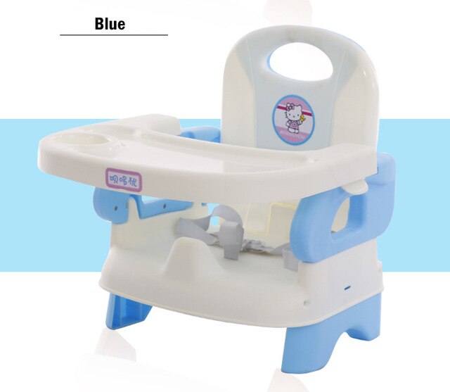 Safe PP Multi-function Portable Folding Baby Dining High Chair adjustable seat children eat table chair feeding highchair safety: Blue