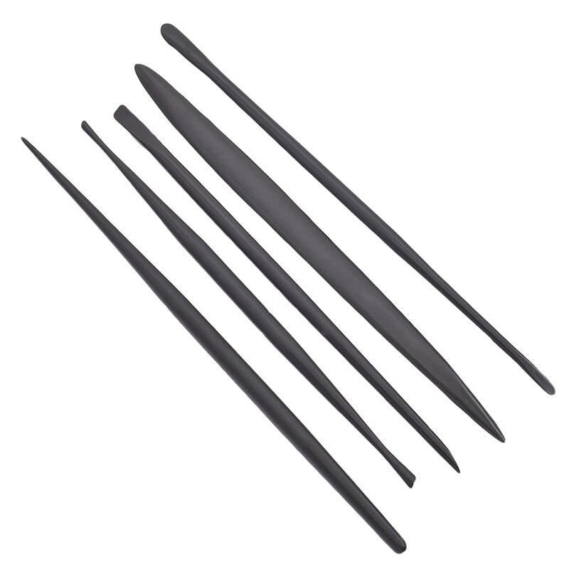 5Pcs Metal Clay Sculpting Set DIY Pottery Ceramics Tools Carving Sculpture Shaper Polymer Modeling Clay Tools: black