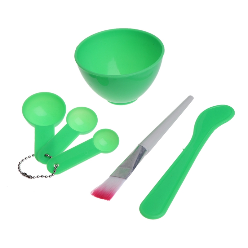 DIY Homemade Mask Bowl Gauge Spoons Brush Appliances Set Pink For Women Grooming