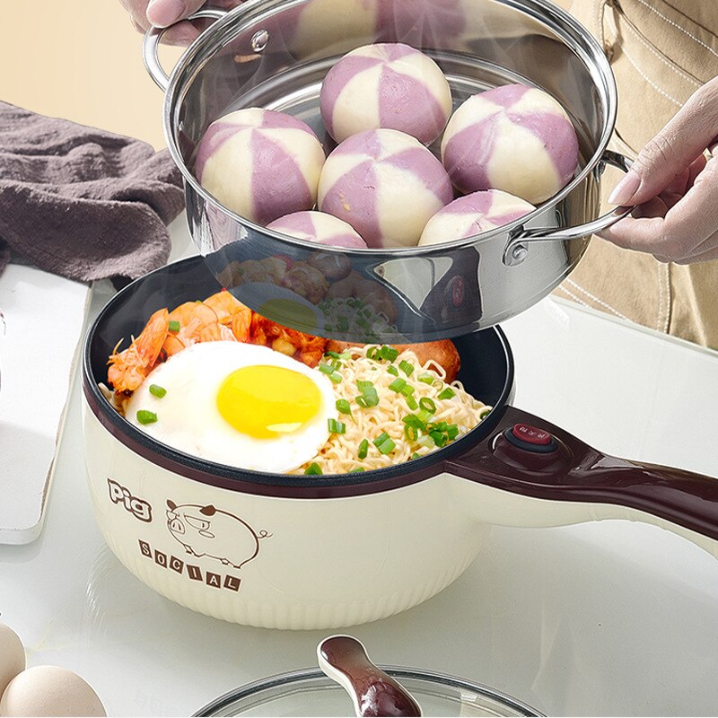 Electric cooker small long handle small electric rice cooker multi functional electric cooker plug in electric steamer