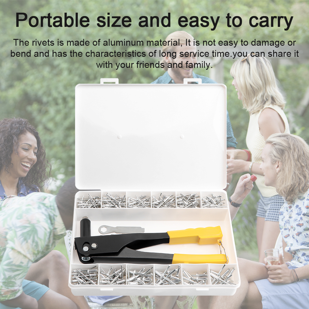 ciężki obowiązek 380 sztuk zestaw ślepy gnida nitownik maszyna zestaw asortymentowy praktyczne zestaw narzędzi ręcznych