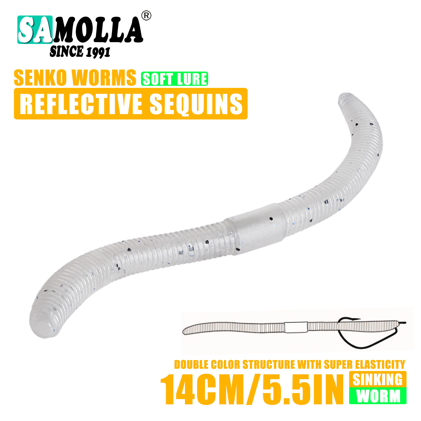 10 cm/14 cm 10/15 unids/bolsa cebo suave Senko gusano palo loco cebos de gusano Leurre Souple Wobblers para todos los peces Pesca señuelo de Pesca de lubina: Stripe