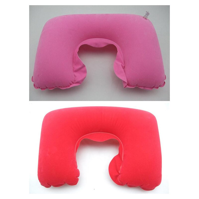 U-Vormige Draagbare Ultralight Opblaasbare Pvc Nylon Air Camping Slaap Kussen Reizen Wandelen Strand Auto Vliegtuig Hoofd Rest Camp gears