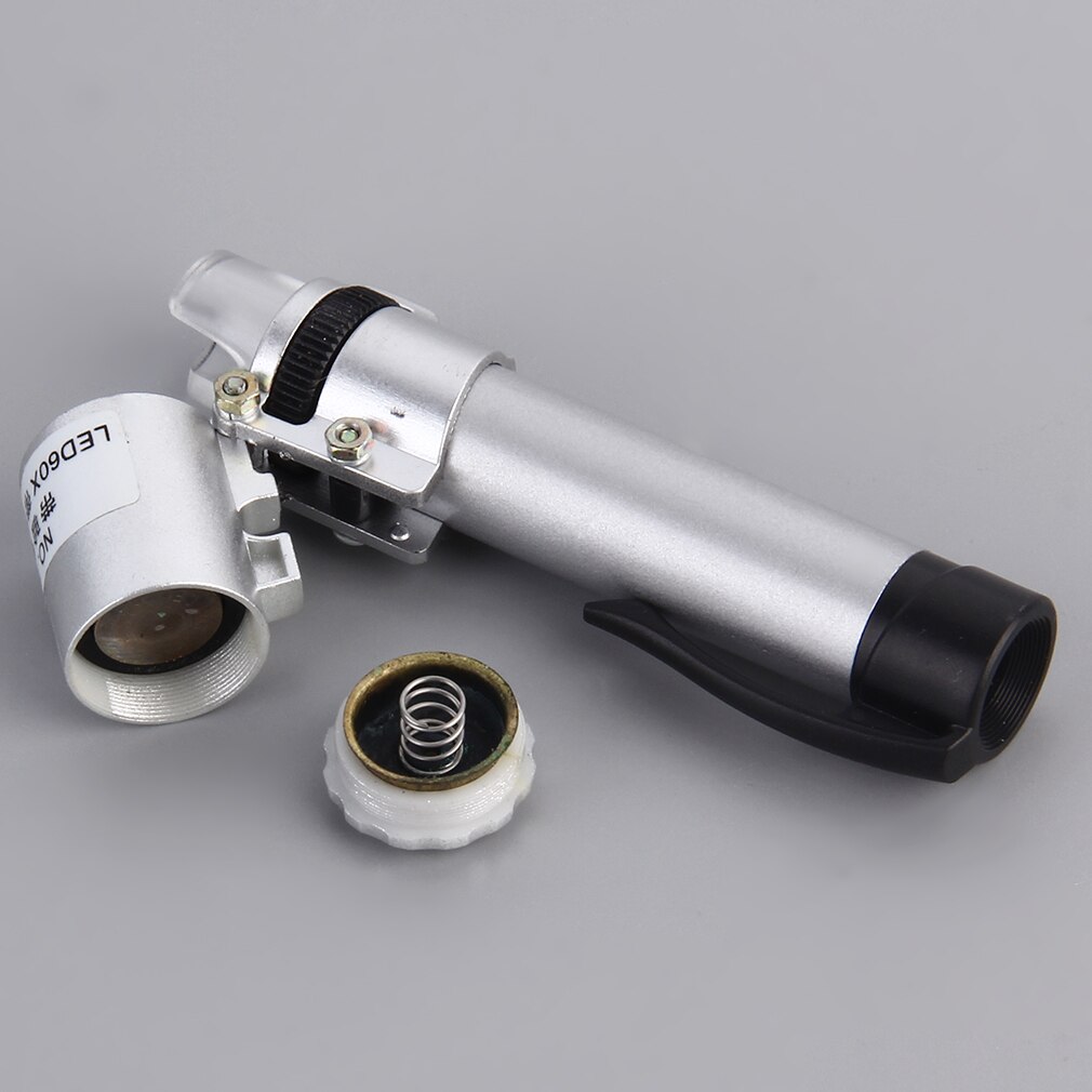 60X fonction de lecture stylo Microscope Loupe Loupe argent exquisément Durable magnifique