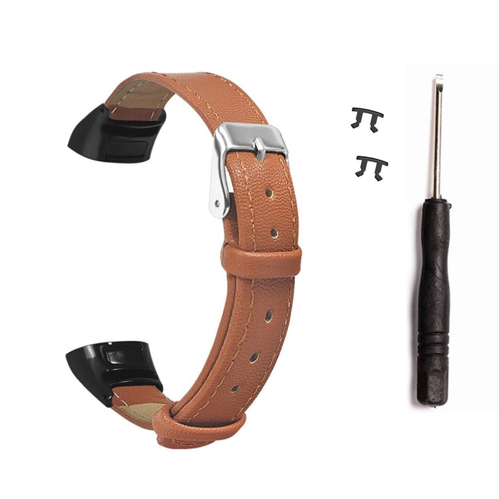 Fibre Leder Handgelenk Gurt Für Huawei Honor Band 5/4 Smart Uhr Strap Ersatz Band Luxus Armband Frauen Männer Sport 19Aug: Brown