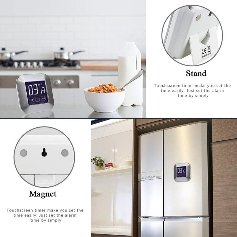 Large Display Kitchen Timer Alarm Clock Magnetic Led Digital Kitchen Egg Cooking Timers Kitchen Countdown Timer for Baking Study