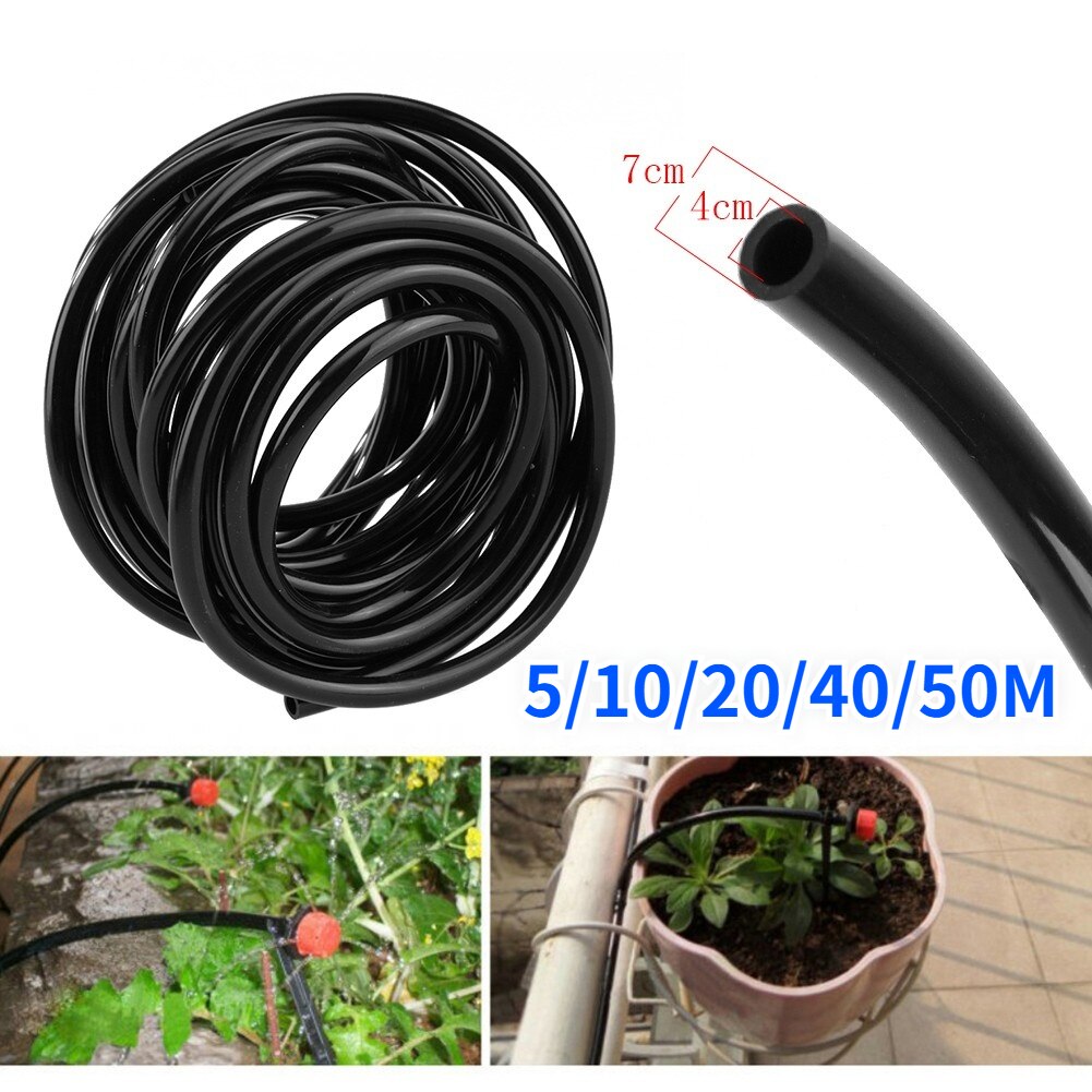 50m 4/7mm Garden Pipe Garden Water Pipe Extensible Watering Hose Irrigation Hose Greenhouse Plant Flower Drip Arrow Dripper Tube