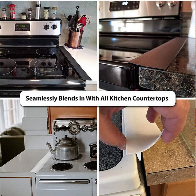 21 inch Silicone Stove Counter Gap Filler Sealing Spills Gap Fillers Easy Clean Gaps Cover Kitchen Supplies
