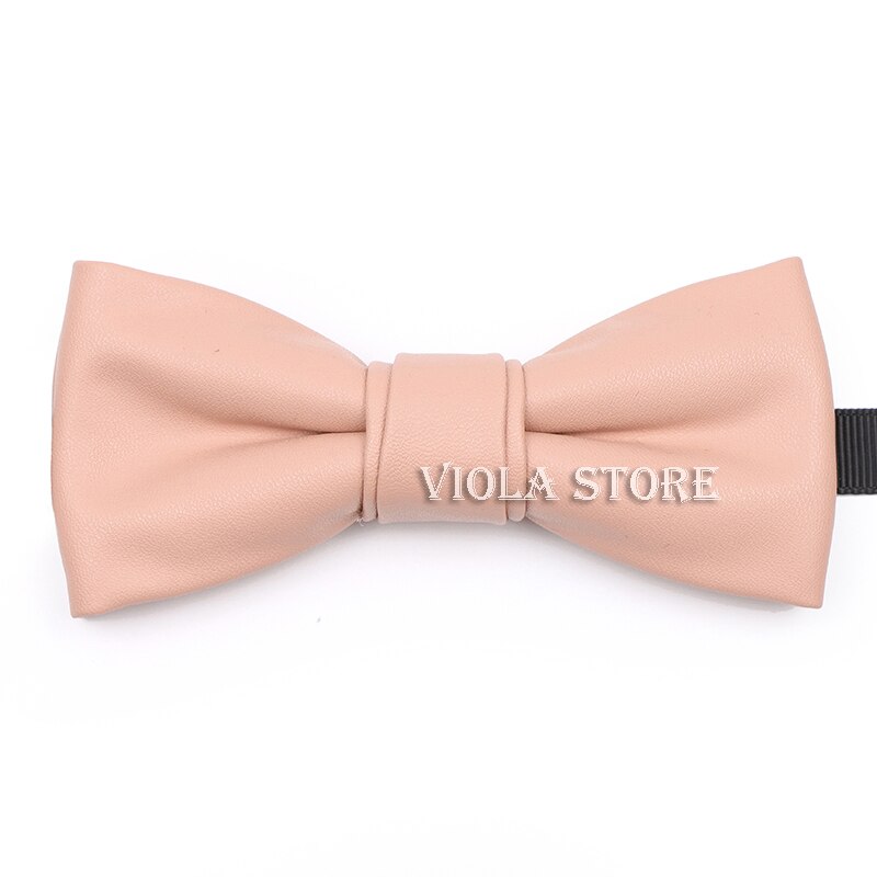 Cool PU Leather Bowtie Solid Classic Beige Pink Vintage Brown Red Green Blue Men Women Nightclub Party Butterfly Accessory: 11