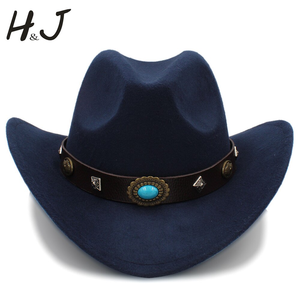 100% Wol Westerse Cowboy Hoed voor Mannen Winter Herfst Jazz Paardensport Sombrero Hombre Steampunk Fedora Cap Size 56-58cme