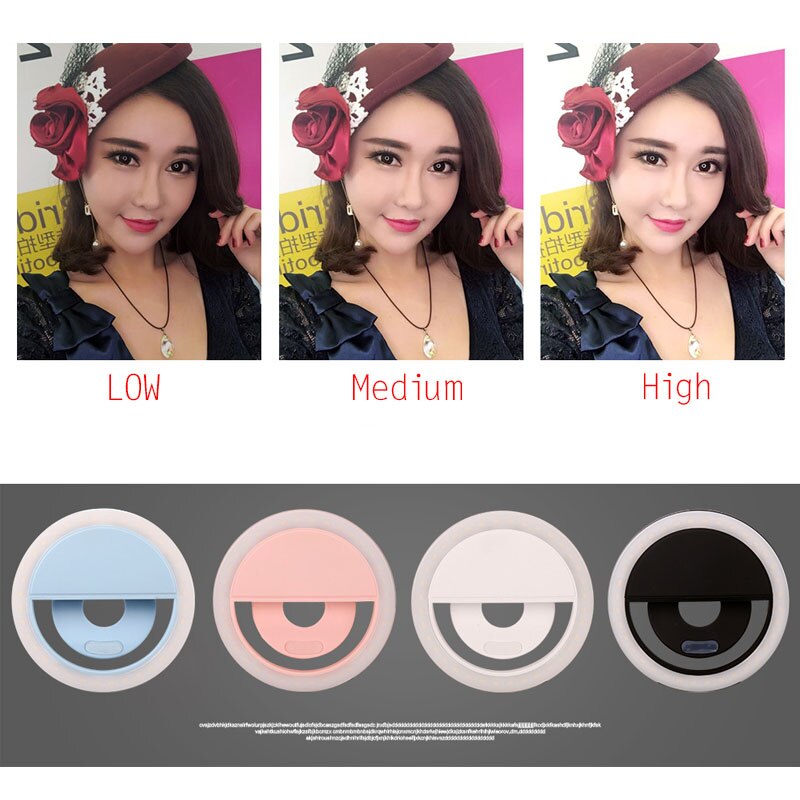 USB Charge led selfie lamp Portable Flash Led Camera Phone Photography Ring Light Enhancing Photography for iPhone smartphone