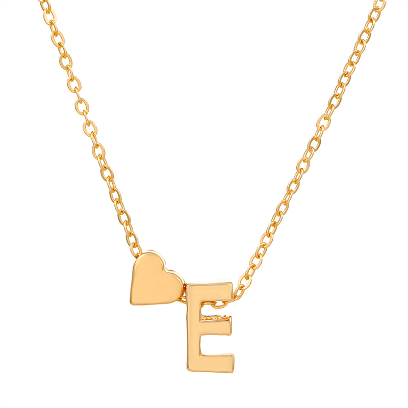 Nueva , collares de A-Z Capital para mujer, cadena corta de Color dorado, colgantes de corazón, artículos diarios sexis, joyería para el cuello, collar de decoración para: Cobalto violeta