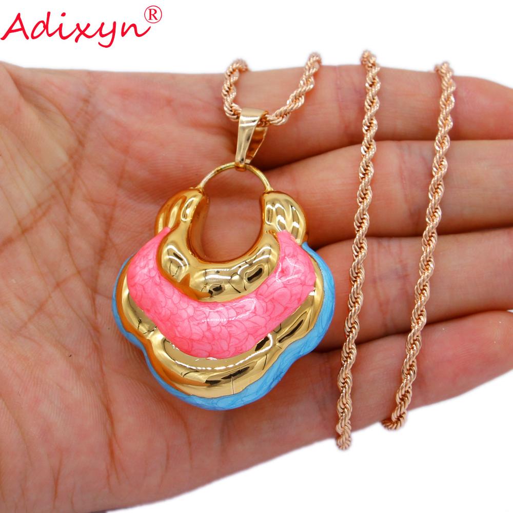 Adixyn Romantic Nigerian Jewelry Set For Women Bag Shape Colorful Earrings Pendant Necklace African Jewelry Trendy N03197