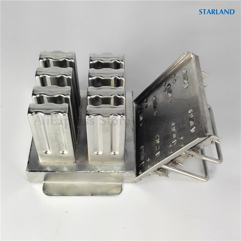 Roestvrij Staal Ijs Pop Mallen Diy Ijs Popsicle Mallen 8 Cellen Per Batch 6 Opties Met Stokken Houder