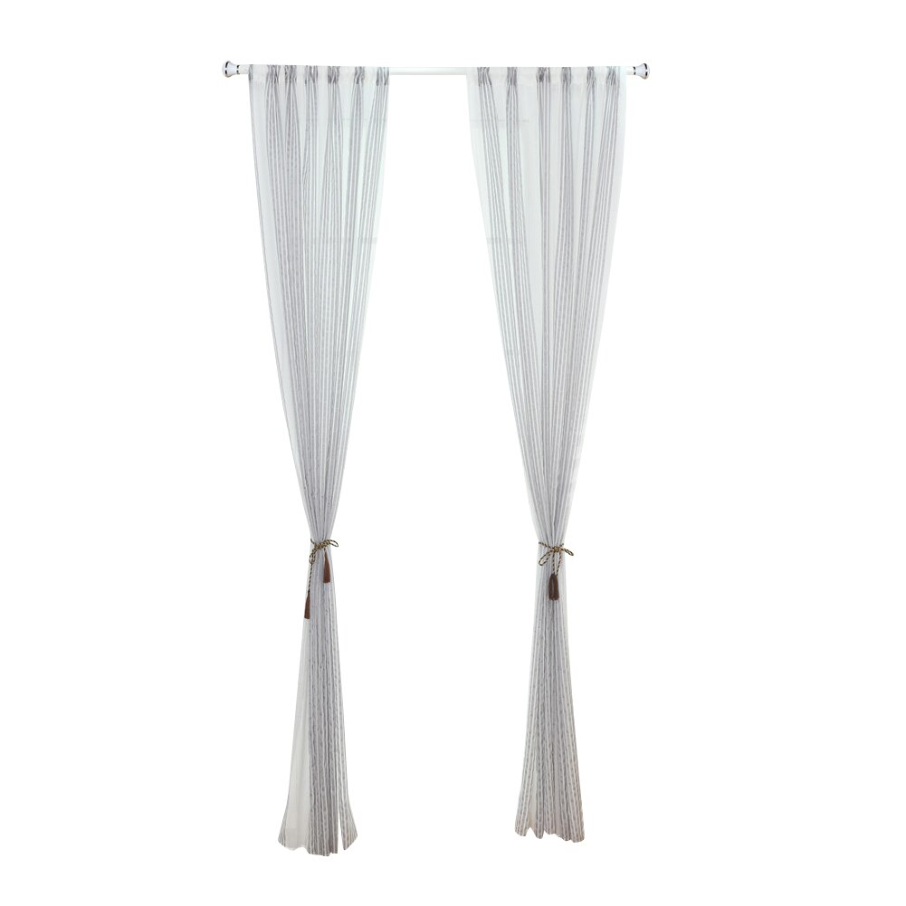 Écharpe de panneau pur de balcon en gaze | Beau rideau uni doux Simple rayé pour chambre à coucher, porte fenêtre de décoration de la maison https://www.aliex: Thin Stripe