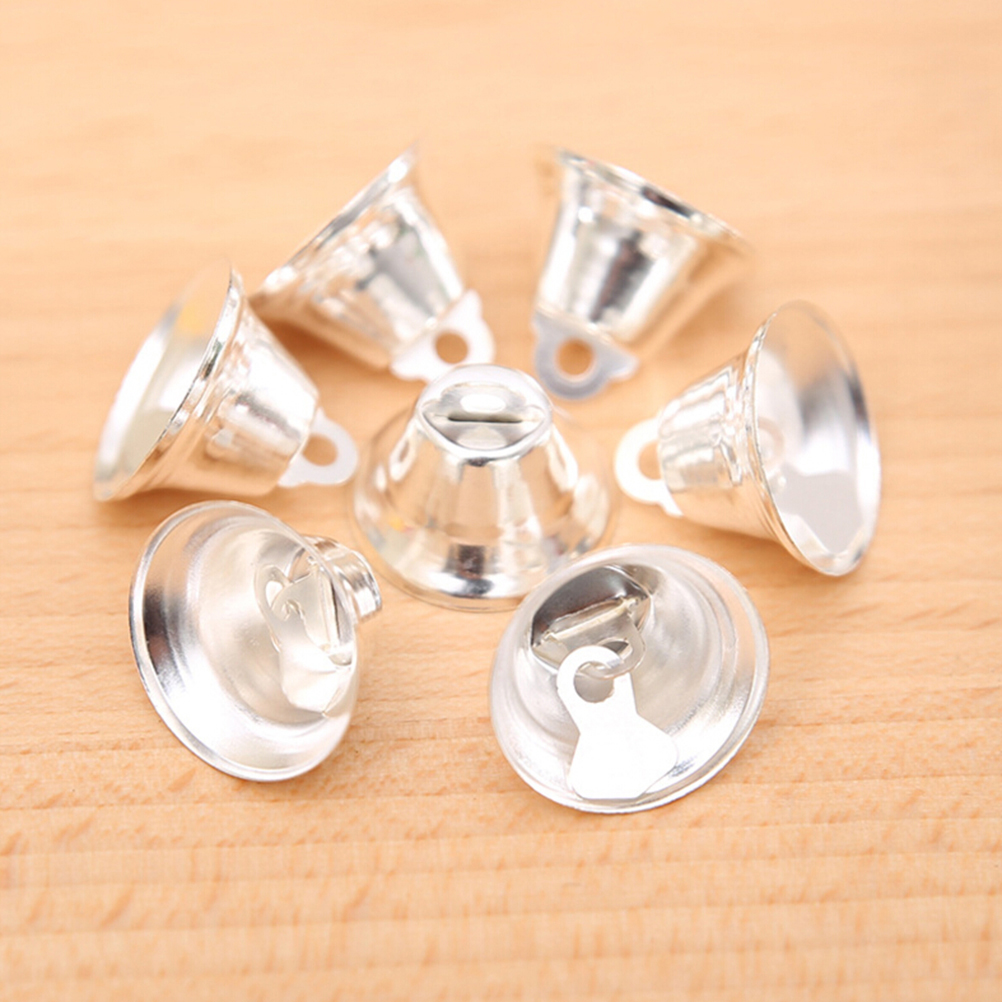 10Pcs Metal Bells Kleine Bell Sieraden Ornamenten Kerst Decoratie Hangers Diy Kerstboom Klokken: Zilver