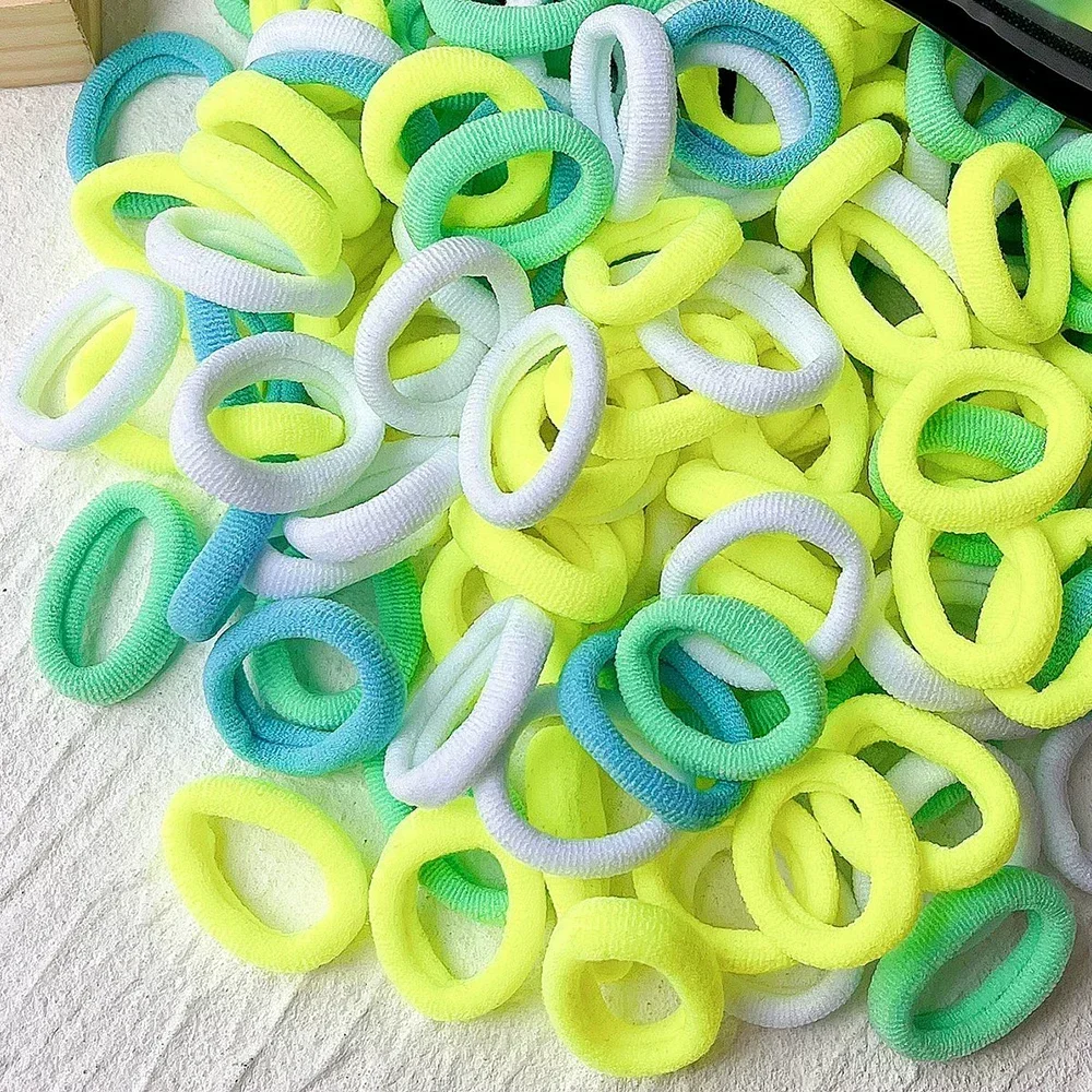 50/100/300 Uds Mini bandas elásticas coloridas para el cabello para niñas accesorios para el cabello diadema de nailon soporte para cola de caballo para niños adorno Scrunchie: S / Púrpura claro