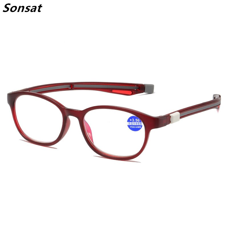 Unisex Magneet Leesbril Mannen En Vrouwen Verstelbare Opknoping Nek Magnetische Zachte Vintage Vouwen Anti Blauw Licht Brillen