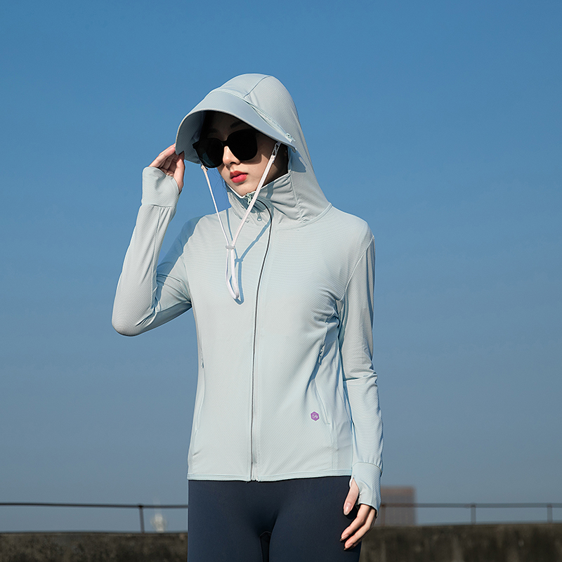 Sommer tynd par sport fritid solcreme tøj komfortabel issilke åndbar udendørs uv-beskyttelse frakke