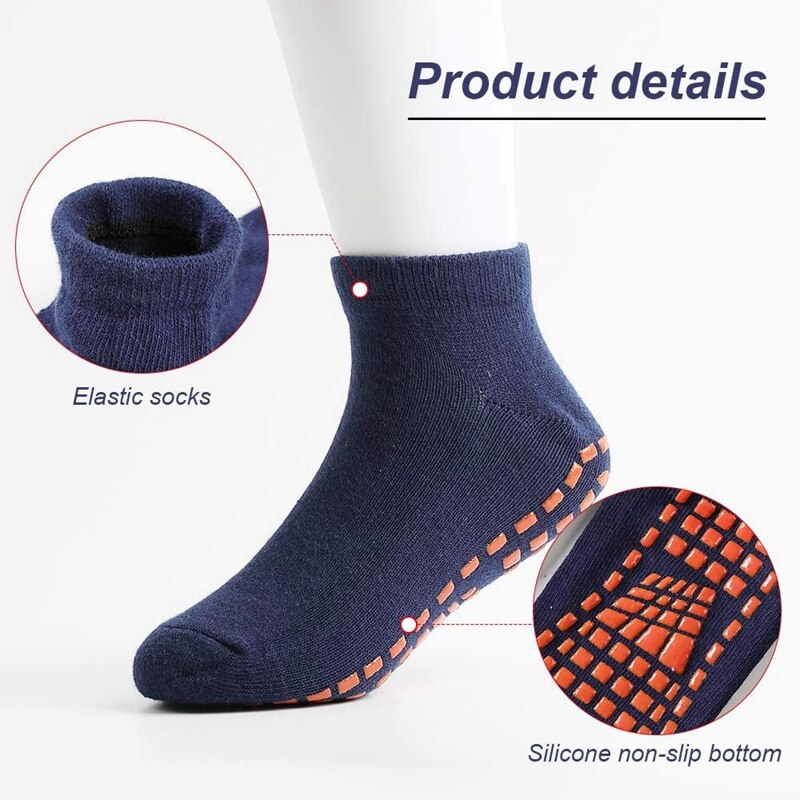 8 Pairs Trampoline Socks Grip Socks Non-Skid Indoor Silicone Rubber Bottom Cotton Socks Workout Athletic Socks