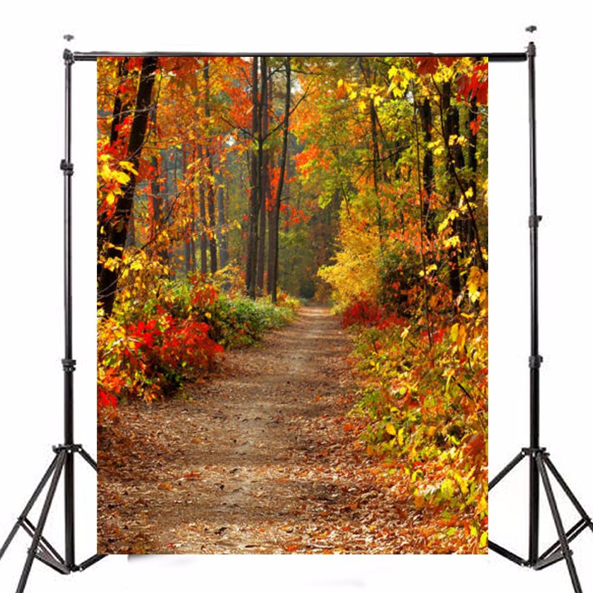 1.5x2.1m Autumn Fall Forest Vinyl Background Backdrop Cloth Photography Photo Props Photo Backdrop Wedding Party Events DIY Deco