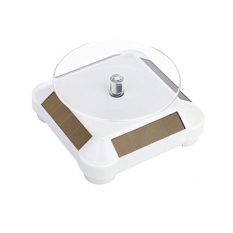 Solar Showcase 360 Automatic Rotating Turntable Jewelry Organizer Necklace Bracelet Watch Phone Display Stand SEC88