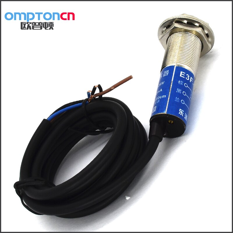 Npn n / o  e3f-ds100 p 4 p 1 fotoelektrisk kontakt nærhedsføler justerbar 5-30cm