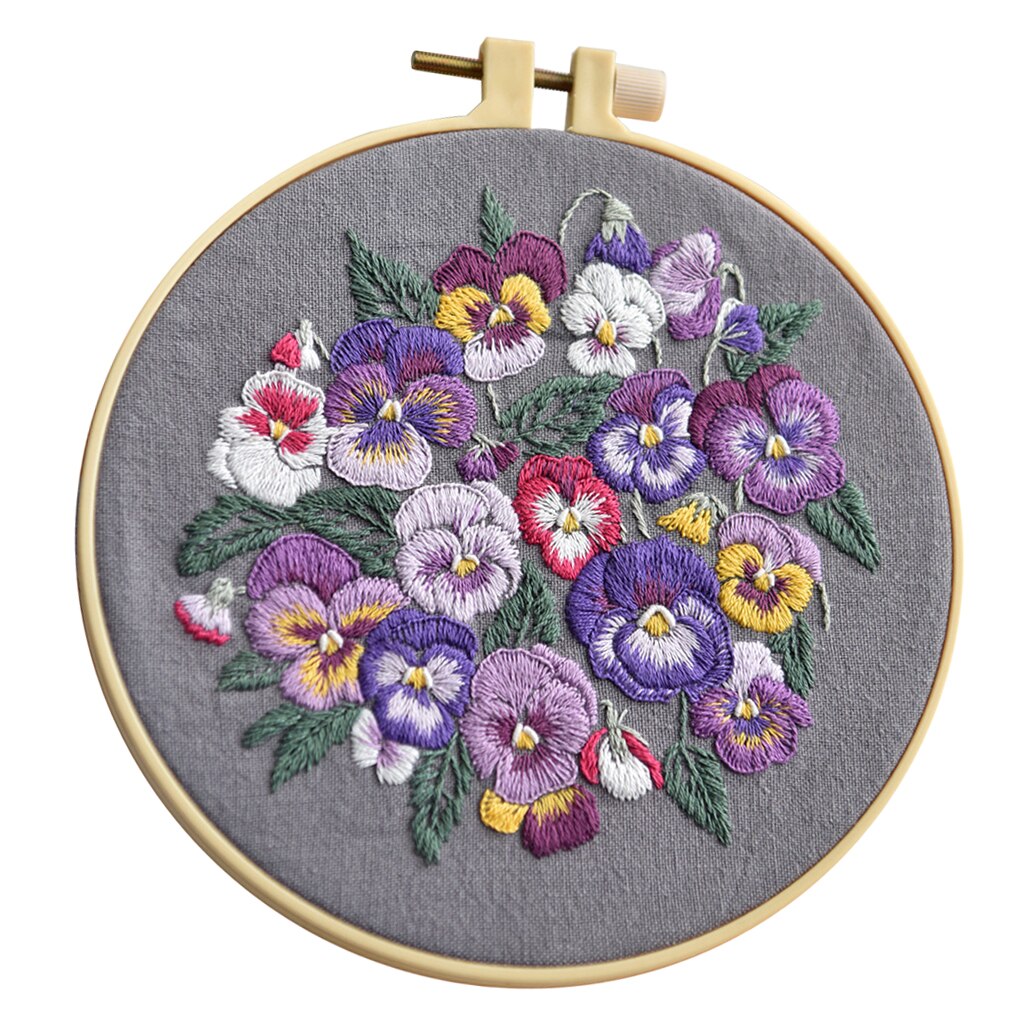 Cotton Embroidery Craft Set Beginner DIY Art Handy Sewing Fabric Material Tools
