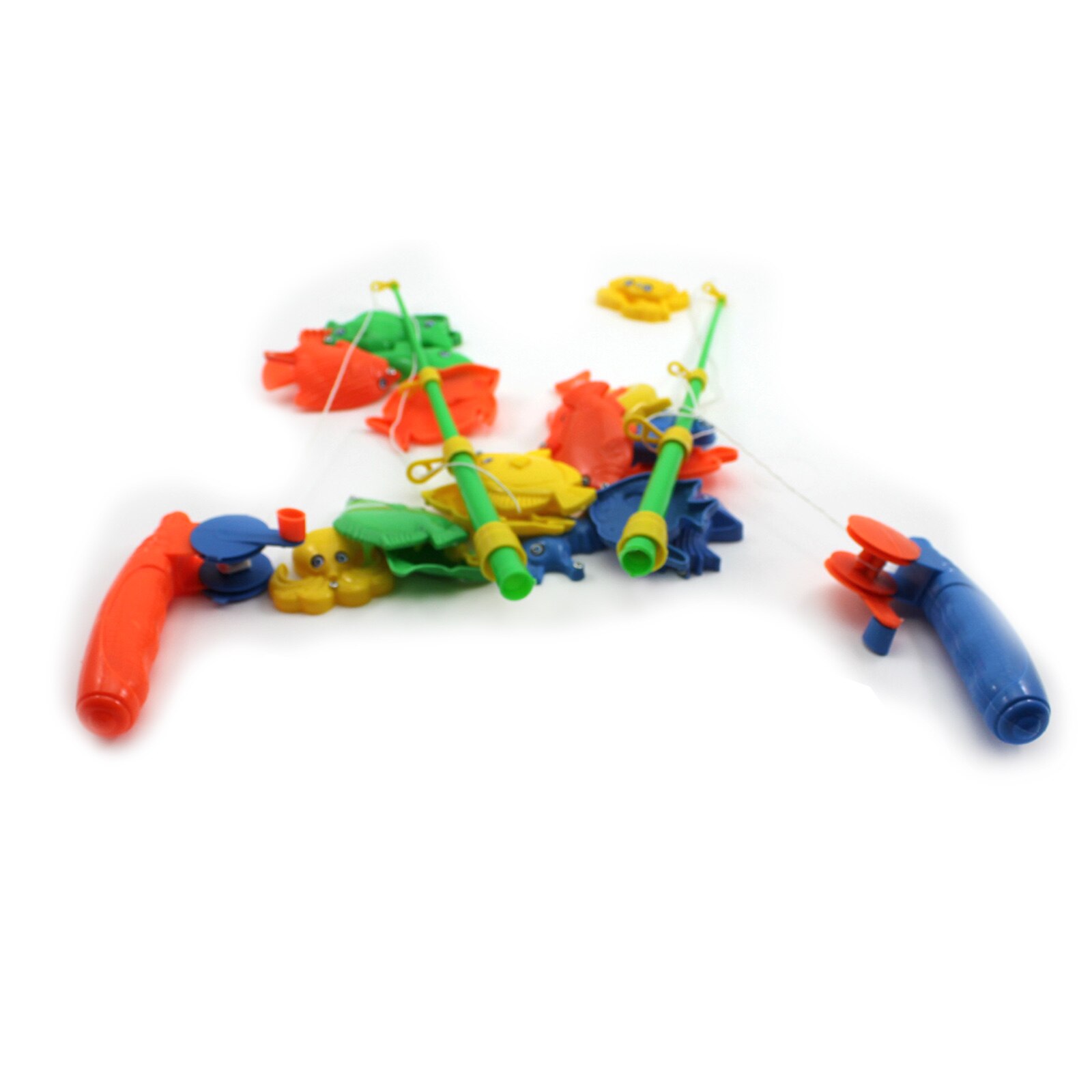 Vissen Speelgoed Leuke Magnetische Vis Fun Baby Kid Twee Staven + Diverse Model Plastic Hengel Lengte 43 cm.